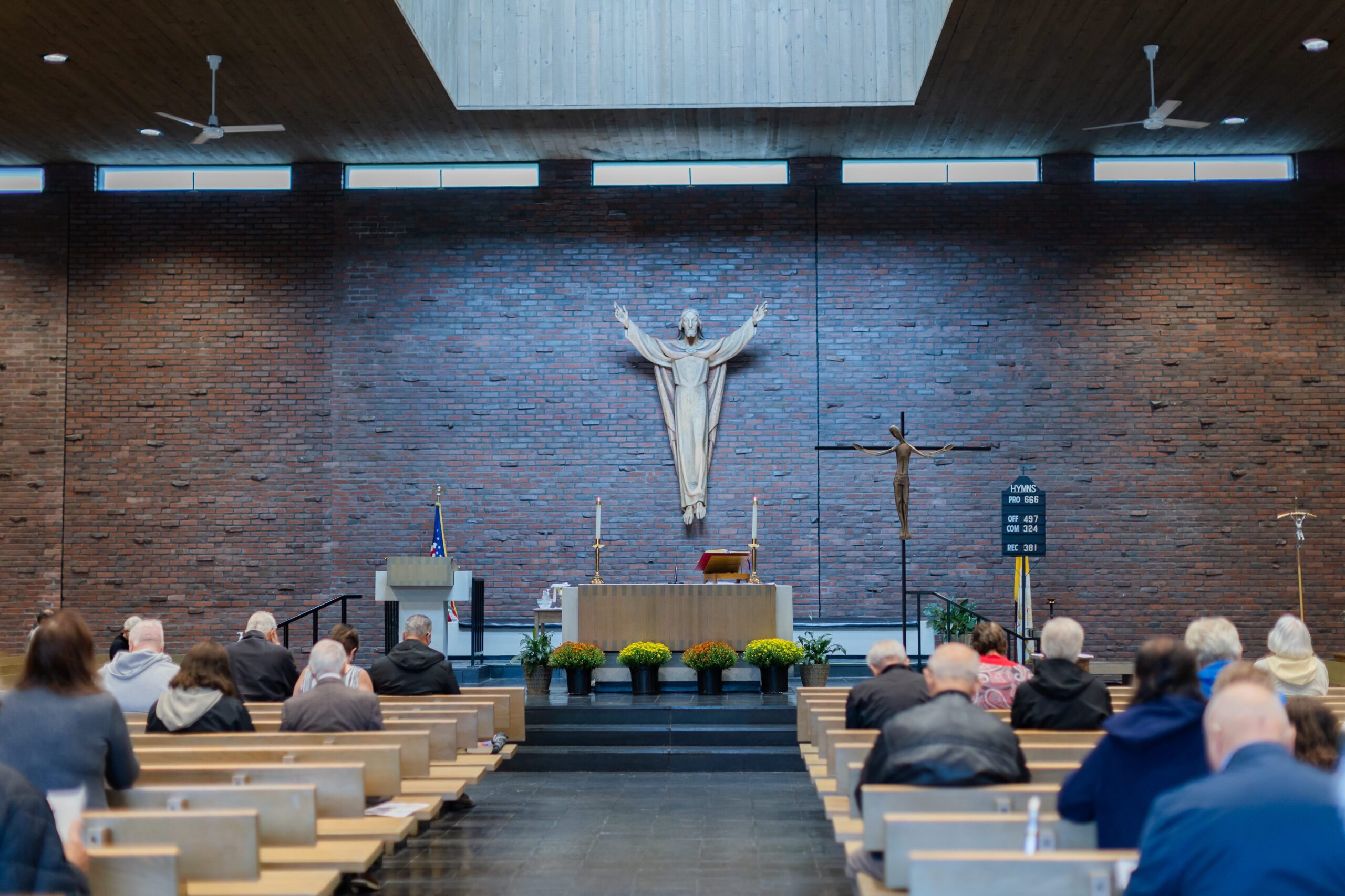 Parishioners gathered inside St. John XXIII Parish